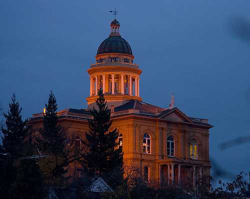 Placer County Court House at night